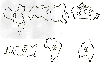 读各国轮廓图,回答问题 面积最大国家是______,人口最多的国家是_________。( 读各国轮廓图,回答问题 面积最大国家是______,人口最多的国家是_________。(