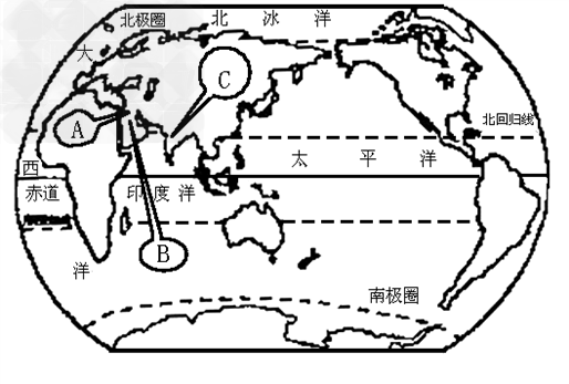 读世界地图,回答下列问题:A地区长期以来存在________地区的冲突,B地区盛产________,长期以来的矛盾与冲突表现为________。( 读世界地图,回答下列问题:A地区长期以来存在________地区的冲突,B地区盛产________,长期以来的矛盾与冲突表现为________。(