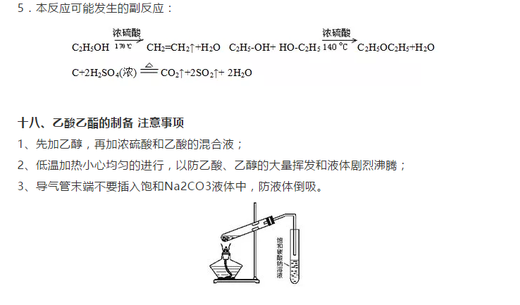 2019高中化学20项常考实验题,高考生必看!