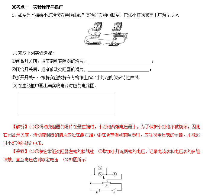 2021高考物理重要考点解析——电学实验