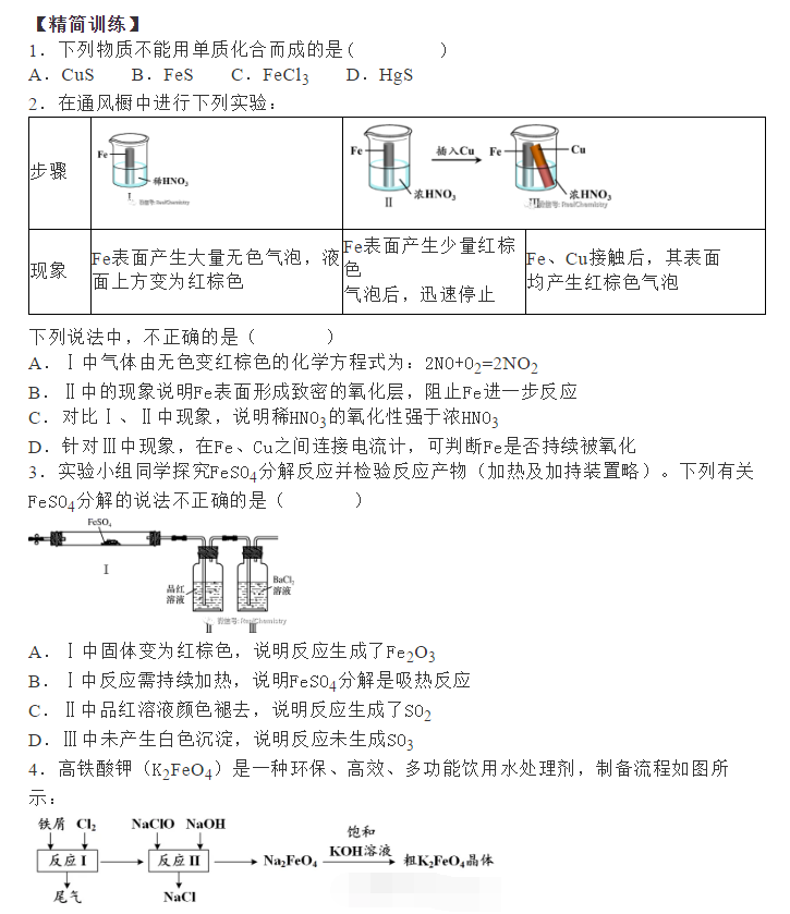 2021年高考化学一轮复习,铁及其化合物考点详解