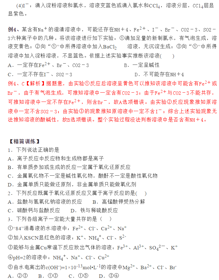 2021年高考化学一轮复习,离子反应考点详解