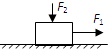 质量为2㎏的物体,静止于水平面上,从t=0时刻开始对物体施加水平力F1和竖直向下的力F2的作用.已知F1=6t、F2=4t,水平面对物体的最大静摩擦 魔方格