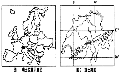 读下列有关瑞士的资料,回答问题。材料一: 2010年上海世博会的瑞士国家馆主体结构由两个承重的大小圆柱组成,左为“城市空间”,右是“自然空间”,主题 读下列有关瑞士的资料,回答问题。材料一: 2010年上海世博会的瑞士国家馆主体结构由两个承重的大小圆柱组成,左为“城市空间”,右是“自然空间”,主题