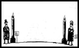 以下漫画(左为美国,右为苏联,柱状物是导弹)形象地反映了二战后的世界格局。这一格局得以长期维持的决定性因素是 A.第三世界力量弱小B.联合国作用软弱C.美苏力量 以下漫画(左为美国,右为苏联,柱状物是导弹)形象地反映了二战后的世界格局。这一格局得以长期维持的决定性因素是 A.第三世界力量弱小B.联合国作用软弱C.美苏力量