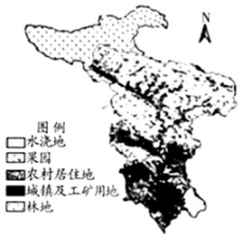 流域治理是我国山区可持续发展妁重要课题。材料一:R河流域范围示意图。材料二:R河流域土地利用类型分布示意图。材料三: 流域治理是我国山区可持续发展妁重要课题。材料一:R河流域范围示意图。材料二:R河流域土地利用类型分布示意图。材料三: