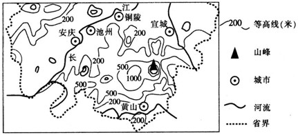 材料一:安徽南部地区图材料二:皖南某地多年平均降水量月分配表月份1 2 材料一:安徽南部地区图材料二:皖南某地多年平均降水量月分配表月份1 2