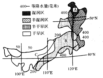 读“我国某省区干湿状况图”,回答下列问题该省区是______________。 该地区年降水量由__________ 读“我国某省区干湿状况图”,回答下列问题该省区是______________。 该地区年降水量由__________