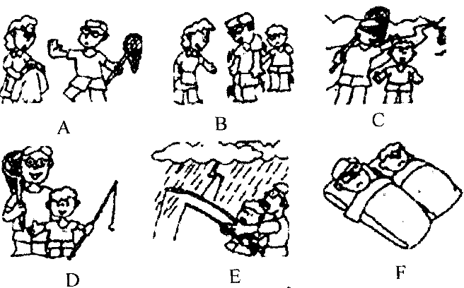 听短文,给图画排出正确的顺序。1. ________ 2. ________ 3. ________ 4. ________ 5. 听短文,给图画排出正确的顺序。1. ________ 2. ________ 3. ________ 4. ________ 5.