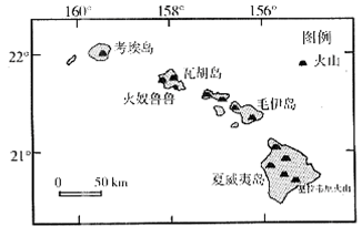 旅游地理读“夏威夷群岛的位置和火山分布图”及相关资料,回答下列问题。资料:夏威夷群岛属于火山岛、目前有基拉韦厄等火山在活动着,而大部分火山都是死火山。 旅游地理读“夏威夷群岛的位置和火山分布图”及相关资料,回答下列问题。资料:夏威夷群岛属于火山岛、目前有基拉韦厄等火山在活动着,而大部分火山都是死火山。