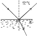 一束光线从空气斜射到平静的水面上,请在图中画出该入射光线的反射光线和折射光线的大致方向.