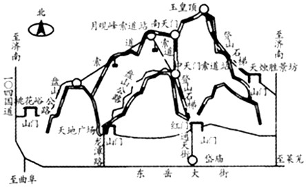 下图为泰山旅游线路示意图,读图回答下列问题。从旅游资源的类型来看,泰山属于____。从图中可以看出,泰山上修建了多条登山索道。然而这 下图为泰山旅游线路示意图,读图回答下列问题。从旅游资源的类型来看,泰山属于____。从图中可以看出,泰山上修建了多条登山索道。然而这
