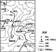 衡山蜿蜒分布于湘江西岸。“祝融峰之高,水帘洞之奇,方广寺之深,藏经殿之秀”,被称为“衡山四绝”。古人乘船观赏衡山有“帆随湘转,望衡九面”之说。下图示意衡山中心景 衡山蜿蜒分布于湘江西岸。“祝融峰之高,水帘洞之奇,方广寺之深,藏经殿之秀”,被称为“衡山四绝”。古人乘船观赏衡山有“帆随湘转,望衡九面”之说。下图示意衡山中心景