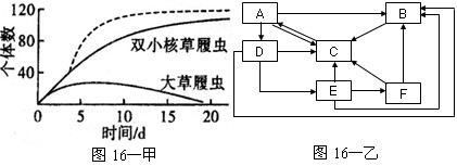 下图中甲图表示用某种杆菌为饲料培养大草履虫和双小核草履虫的种群数量变化,其中实线为混合培养时双小核草履虫和大草履虫的种群变化,虚线为单独培养时双小核 下图中甲图表示用某种杆菌为饲料培养大草履虫和双小核草履虫的种群数量变化,其中实线为混合培养时双小核草履虫和大草履虫的种群变化,虚线为单独培养时双小核