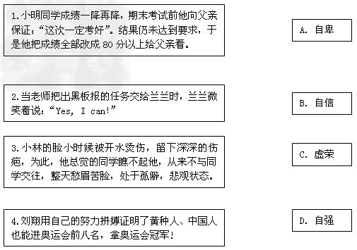 请把左边的言或行与右边的心理品质准确的连线。 请把左边的言或行与右边的心理品质准确的连线。