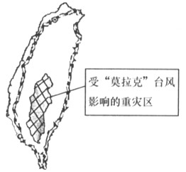 2009年8月我国台湾省遭受强台风“莫拉克”袭击,造成巨大财产损失和人员伤亡。结合右图,回答1~2题。 1、此次台湾重灾区的人员伤亡主要 2009年8月我国台湾省遭受强台风“莫拉克”袭击,造成巨大财产损失和人员伤亡。结合右图,回答1~2题。 1、此次台湾重灾区的人员伤亡主要