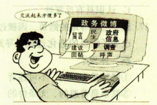 微博,一种仅仅140字的互联网文字应用,正悄然为我国政府的社会管理创新进程注入活力。回答第1、2题。小题1:日前,我国省级政府都陆续建立了政务微博,读下图,政府 微博,一种仅仅140字的互联网文字应用,正悄然为我国政府的社会管理创新进程注入活力。回答第1、2题。小题1:日前,我国省级政府都陆续建立了政务微博,读下图,政府