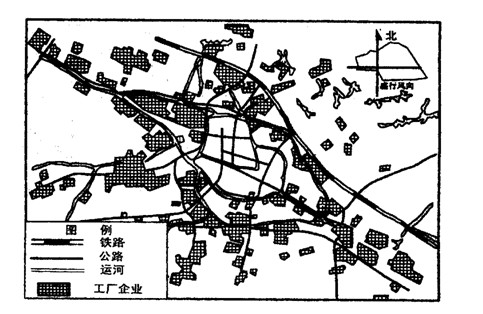 我国江南某市工业分布状况图,回答有关问题: 从图中可以看出,该市的东面和东北面工厂较少,结合该地盛行风向分析,形成这种局面的原因是________ 我国江南某市工业分布状况图,回答有关问题: 从图中可以看出,该市的东面和东北面工厂较少,结合该地盛行风向分析,形成这种局面的原因是________