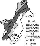 下图为我国西南地区某区域地质灾害风险评估略图。根据相关知识,完成下列问题。(1)影响图中地质灾害高风险区分布的主要因素是 、 。(2)如 下图为我国西南地区某区域地质灾害风险评估略图。根据相关知识,完成下列问题。(1)影响图中地质灾害高风险区分布的主要因素是 、 。(2)如