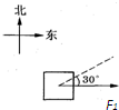 如图,物体静止在光滑水平桌面上,一个水平向东的F1作用在物体上,但要使物体获得方向东偏北300的加速度,那么必须同时对物体施加另一个作用力F2,F2的最 魔方格
