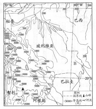 玻利维亚是南美洲中西部的内陆国,矿产资源丰富,经济相对落后。材料一:玻利维亚位置示意图。材料二:玻利 玻利维亚是南美洲中西部的内陆国,矿产资源丰富,经济相对落后。材料一:玻利维亚位置示意图。材料二:玻利