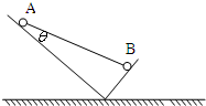 如图所示,一轻杆两端分别固定着质量为mA和mB的两个小球A和B.将其放在一个直角形光滑槽中,已知当轻杆与槽左壁成θ角时,A球沿槽下滑的速度为VA, 魔方格