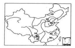 读我国某类自然灾害出现频次图,完成7-9题。小题1:此图反映的自然灾害是A.干旱B.台风C.洪涝D.寒潮小题2:对图中甲、乙两区域灾害多发时间的叙述正确的是A. 读我国某类自然灾害出现频次图,完成7-9题。小题1:此图反映的自然灾害是A.干旱B.台风C.洪涝D.寒潮小题2:对图中甲、乙两区域灾害多发时间的叙述正确的是A.