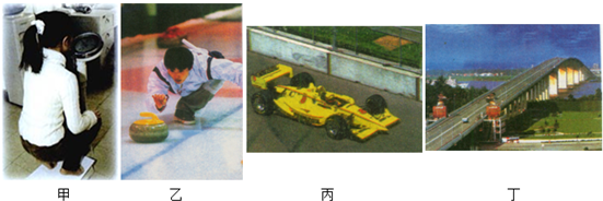 以下是必修1课本中四幅插图,关于这四幅插图下列说法正确的是A.甲图中学生从如图姿势起立到直立站于体重计的过程中,体重计的示数先减少后增加B.乙图中运动员 魔方格