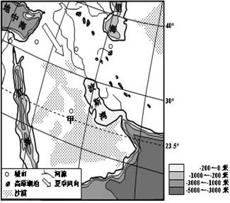 材料一:下图为阿拉伯半岛及周边地区示意图。材料二:波斯湾地区油藏异常丰富。但在其北部沿岸地区,油轮常常会在夏季遇到沙尘的恶 材料一:下图为阿拉伯半岛及周边地区示意图。材料二:波斯湾地区油藏异常丰富。但在其北部沿岸地区,油轮常常会在夏季遇到沙尘的恶