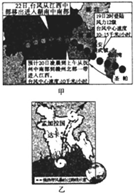 下面为2007年8月19日影响我国的超强台风“圣帕”和11月15日影响孟加拉国的强烈热带风暴“锡德”的运行路径图,其中后者导致孟加拉国死亡3600多 下面为2007年8月19日影响我国的超强台风“圣帕”和11月15日影响孟加拉国的强烈热带风暴“锡德”的运行路径图,其中后者导致孟加拉国死亡3600多