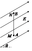 (8分)如图所示,一根长L=1.5 m的光滑绝缘细直杆MN,竖直固定在场强为E=1.0×105 N/C、与水平方向成θ=30°角的倾斜向上的匀强电场中。杆的下端 (8分)如图所示,一根长L=1.5 m的光滑绝缘细直杆MN,竖直固定在场强为E=1.0×105 N/C、与水平方向成θ=30°角的倾斜向上的匀强电场中。杆的下端