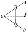 如图所示,AOB为水平架空的光滑杆,其中∠AOB=60°,在杆上套两个质量均为m的小球,两小球由可伸缩的弹性绳连接。在绳的中点施以沿∠AOB的平分线方向向 如图所示,AOB为水平架空的光滑杆,其中∠AOB=60°,在杆上套两个质量均为m的小球,两小球由可伸缩的弹性绳连接。在绳的中点施以沿∠AOB的平分线方向向