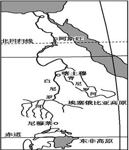 “同一条尼罗河,同一盆地,同一未来”,是尼罗河流域各国人们的共同理想。阅读下列材料,回答下列问题. (16分)材料一 尼罗河流域图。材料二 尼罗河发源于非洲中部 “同一条尼罗河,同一盆地,同一未来”,是尼罗河流域各国人们的共同理想。阅读下列材料,回答下列问题. (16分)材料一 尼罗河流域图。材料二 尼罗河发源于非洲中部