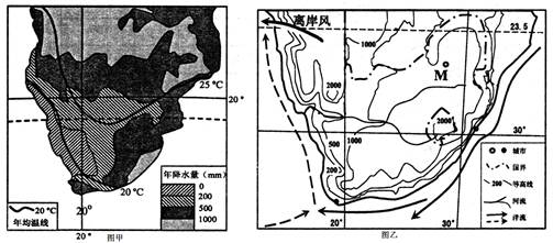 读下图完成下列要求。图甲是世界某区域的年降水量和年平均等温线图,图乙是其区域简图。乙图中大陆西侧海域渔业资源丰富,试分析其成因。分 读下图完成下列要求。图甲是世界某区域的年降水量和年平均等温线图,图乙是其区域简图。乙图中大陆西侧海域渔业资源丰富,试分析其成因。分