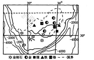 南非是非洲经济最发达的国家,是我国在该大洲的最大贸易国。下图为非洲南部部分区域图,读图回答题。小题1:近年来,南非吸引我国企业投资的最主要优势条件是A.市场广阔 南非是非洲经济最发达的国家,是我国在该大洲的最大贸易国。下图为非洲南部部分区域图,读图回答题。小题1:近年来,南非吸引我国企业投资的最主要优势条件是A.市场广阔