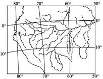 读下图,回答题。小题1:图示河流所在地区突出的地理特征是: ①气候湿热 ②人口稀疏 ③内河航运发达④大牧场放牧业发达A.①②B.③④C.①④D.②③小题2:该河 读下图,回答题。小题1:图示河流所在地区突出的地理特征是: ①气候湿热 ②人口稀疏 ③内河航运发达④大牧场放牧业发达A.①②B.③④C.①④D.②③小题2:该河