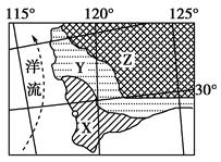 如图为世界某区域海洋与陆地自然带分布图。读图完成问题。小题1:图中洋流的名称是A.加那利寒流B.西澳大利亚寒流C.本格拉寒流D.秘鲁寒流小题2:X地降水主要集中 如图为世界某区域海洋与陆地自然带分布图。读图完成问题。小题1:图中洋流的名称是A.加那利寒流B.西澳大利亚寒流C.本格拉寒流D.秘鲁寒流小题2:X地降水主要集中