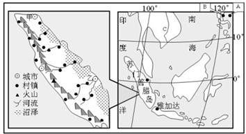 读图并结合所学知识回答问题。苏门答腊岛的森林类型是,该岛地形的基本特征是。苏门答腊岛聚落的分布特点是,原因是。图中A 读图并结合所学知识回答问题。苏门答腊岛的森林类型是,该岛地形的基本特征是。苏门答腊岛聚落的分布特点是,原因是。图中A
