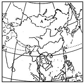 下图是亚洲部分国家分布示意图,据图回答:图中字母所示的国家中,表示阿富汗的是_______,蒙古的是_______,菲律宾 下图是亚洲部分国家分布示意图,据图回答:图中字母所示的国家中,表示阿富汗的是_______,蒙古的是_______,菲律宾