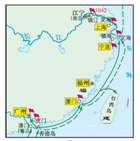 下图是1842年签订的《马关条约》开放的五处通商口岸示意图。 下图是1842年签订的《马关条约》开放的五处通商口岸示意图。