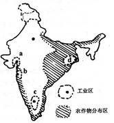 读图,回答小题小题1:关于印度的叙述,正确的是 ①在亚洲中,印度耕地面积仅次于中国②棉花主要分布在恒河及印度河流域③大部分地区为热带季风气候④发展中国家中工业比 读图,回答小题小题1:关于印度的叙述,正确的是 ①在亚洲中,印度耕地面积仅次于中国②棉花主要分布在恒河及印度河流域③大部分地区为热带季风气候④发展中国家中工业比