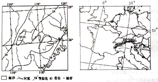 结合材料,读图回答下列问题。材料一中国某区域与欧洲西部某区域图材料二欧盟国家意大利,2008年12月1日,著名“水城一威尼斯”遭遇20余年来未见的洪 结合材料,读图回答下列问题。材料一中国某区域与欧洲西部某区域图材料二欧盟国家意大利,2008年12月1日,著名“水城一威尼斯”遭遇20余年来未见的洪