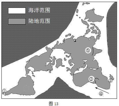 读世界海陆分布图,填写相应地理事物。① ②③④(洋流)⑤ 读世界海陆分布图,填写相应地理事物。① ②③④(洋流)⑤