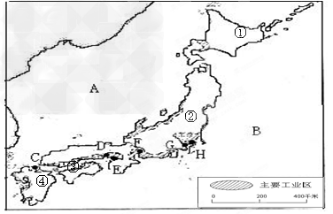读“日本工业分布图”,回答问题。写出字母代表的地理事物名称:海洋A_____________,B__________。 读“日本工业分布图”,回答问题。写出字母代表的地理事物名称:海洋A_____________,B__________。