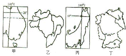 读下四个国家示意图,回答1-3题。1.关于四国地理特征的叙述,不正确的是A 、甲国被誉为“骑在羊背上的国家”B 、乙国是世界上输出农产品最多的国家C 读下四个国家示意图,回答1-3题。1.关于四国地理特征的叙述,不正确的是A 、甲国被誉为“骑在羊背上的国家”B 、乙国是世界上输出农产品最多的国家C