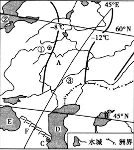 材料一下图为俄罗斯部分地区及邻近地区图。材料二下图中河流③是俄罗斯航运最发达的河流,该河虽属内流河,但却又是“五海”,通航的外流河。( 材料一下图为俄罗斯部分地区及邻近地区图。材料二下图中河流③是俄罗斯航运最发达的河流,该河虽属内流河,但却又是“五海”,通航的外流河。(