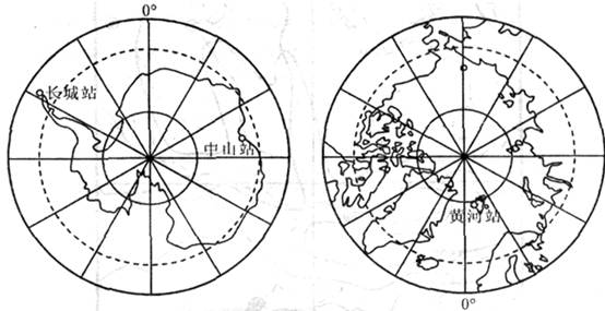 读两极地区示意田,回答15一17题.小题1:一艘科学考察船从长城站附近海域出发,沿地球自转方向绕南极洲航行一周,经过大洋的先后顺序是A.大西洋、印度洋、太平洋B 读两极地区示意田,回答15一17题.小题1:一艘科学考察船从长城站附近海域出发,沿地球自转方向绕南极洲航行一周,经过大洋的先后顺序是A.大西洋、印度洋、太平洋B