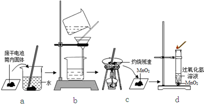 已知废旧普通干电池筒内主要有C、淀粉、MnO2、ZnCl2、NH4C1等物质,某化学兴趣小组同学欲通过实验从中回收MnO2,并研究MnO2在分解过氧化氢制氧气的 魔方格