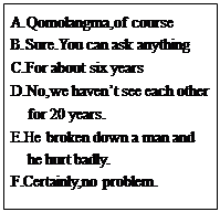 Choose the best response from A to F according to the sentences given.小题1:How lo Choose the best response from A to F according to the sentences given.小题1:How lo
