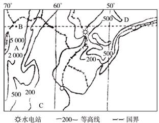 读图,完成下列问题。A地形区的名称是,该地形区的地理环境呈现地域分异。试分析图中水电站所在地水能丰富的原因。C国出口的 读图,完成下列问题。A地形区的名称是,该地形区的地理环境呈现地域分异。试分析图中水电站所在地水能丰富的原因。C国出口的